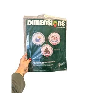 Vintage 80s Dimensions Counted CrossStitch Classic Christmas Ornament Kit SEALED